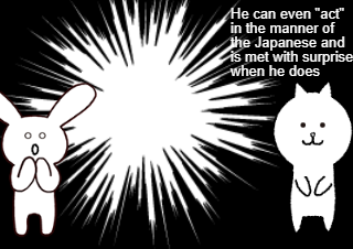 ４コマ漫画「The case of the "Hakujin"」の２コマ目