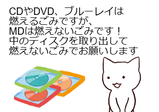 ４コマ漫画「MDは燃えないごみ」の４コマ目