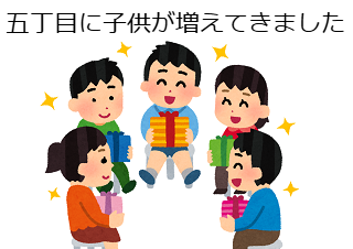 ４コマ漫画「古紙・アルミ回収で子供会を応援」の１コマ目