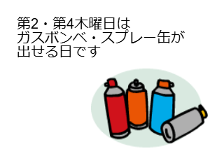 ４コマ漫画「ガス・スプレー缶は分けて置いて」の１コマ目