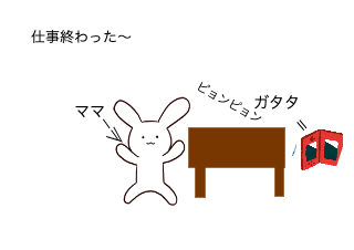 ４コマ漫画「ママがゲームを隠しちゃった」の２コマ目