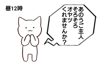 ４コマ漫画「猫の気持ち」の２コマ目