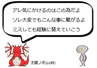 ４コマ漫画「北風さんと太陽さん」の３コマ目