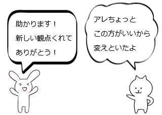 ４コマ漫画「似て非なる「謝」」の３コマ目