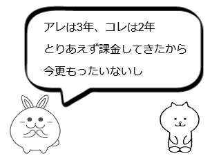 ４コマ漫画「サンクコスト効果」の２コマ目