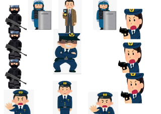 ４コマ漫画「最悪な警察」の３コマ目