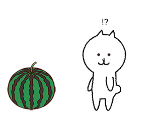 ４コマ漫画「コント「すいか割り」」の２コマ目