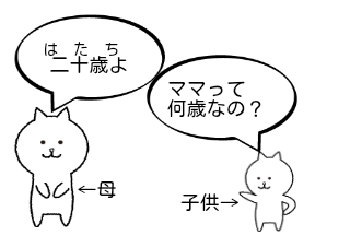 ４コマ漫画「頭のいい子供」の１コマ目