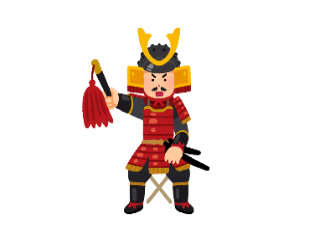 ４コマ漫画「samurai」の１コマ目