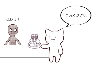 ４コマ漫画「誕生日プレゼント」の３コマ目