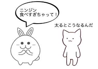 ４コマ漫画「食べ放題」の４コマ目