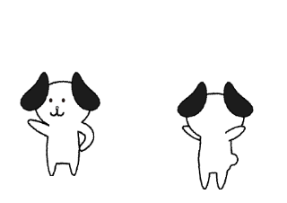 ４コマ漫画「犬の」の３コマ目