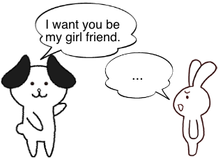 ４コマ漫画「girl friend」の３コマ目