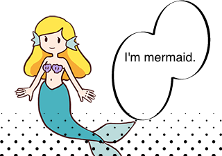 ４コマ漫画「lovely mermaid」の１コマ目